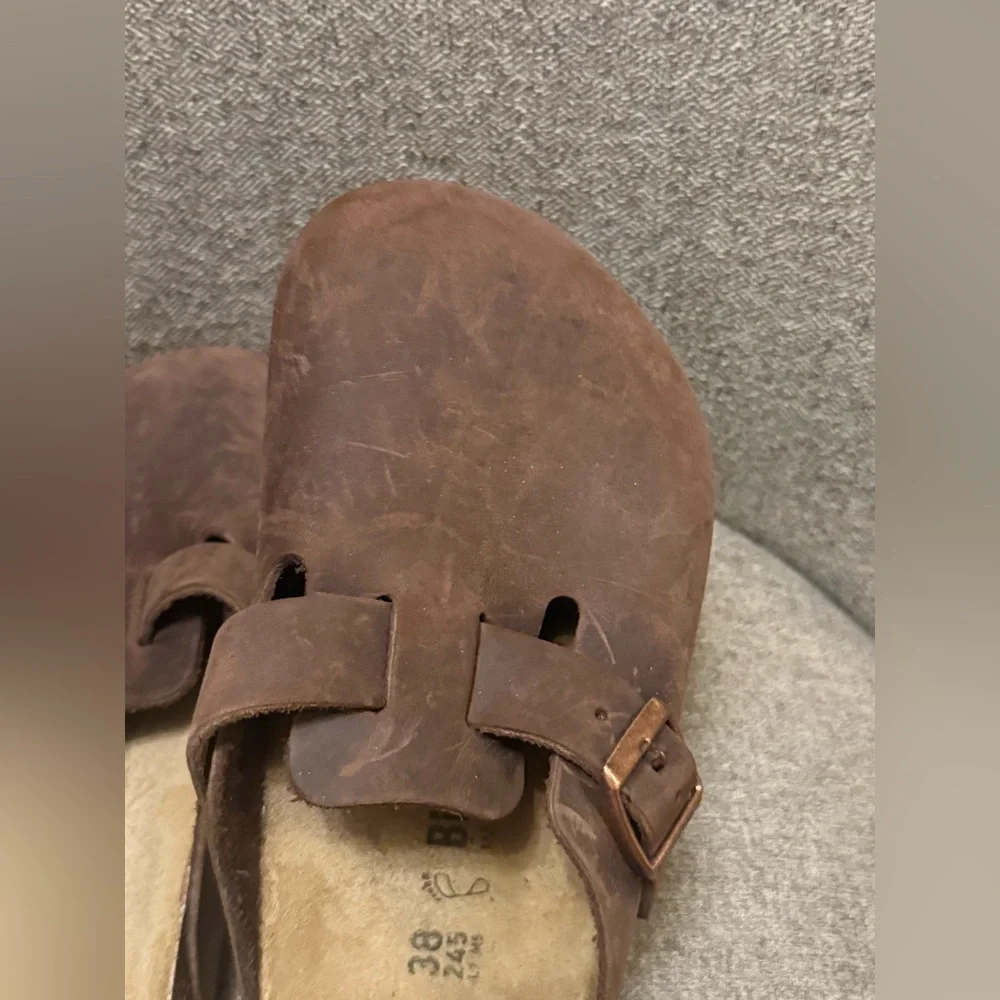 Birkenstock Dark Brown Boston Oiled Leather Clogs - size 38 - Picture 4 of 15